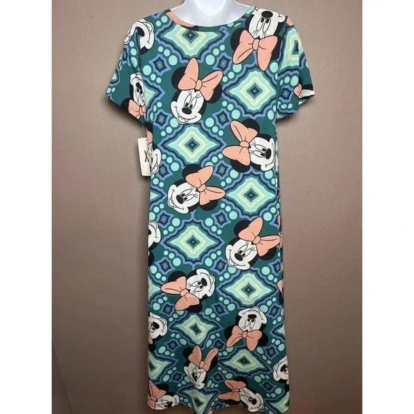 LuLaRoe Disney Minnie Mouse high/low hem Carly Dress Sz. XS NWT - Picture 2 of 8